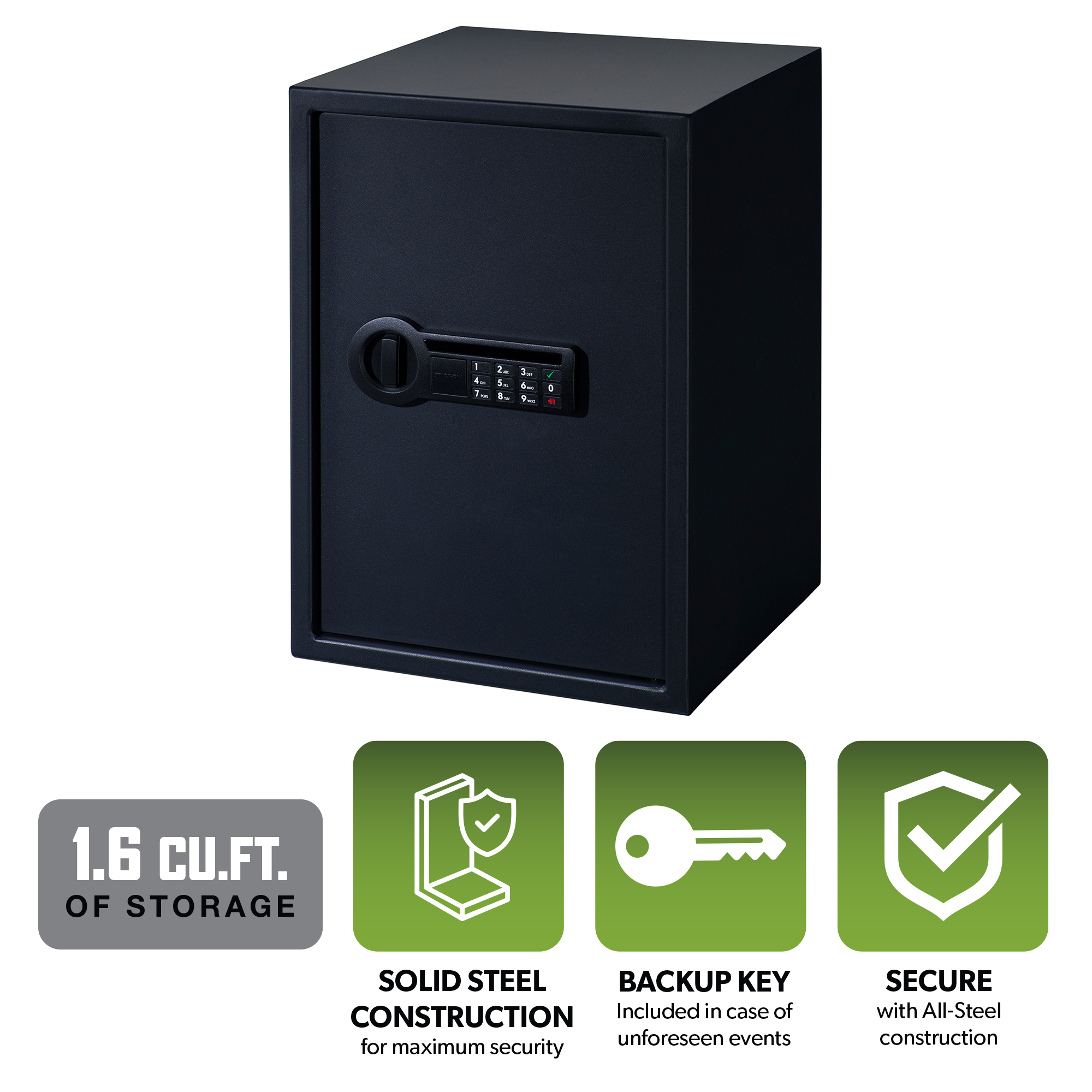 Stack-On Extra Large Personal Safe - Electronic Lock, Steel, Removable Shelves, Model# PS-1820-E